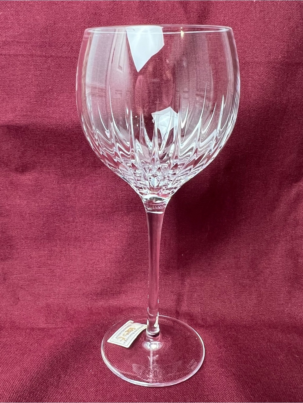 Reed and Barton Miller Rogaska Crystal Cut Wine Glass - Beautiful sound & weight
